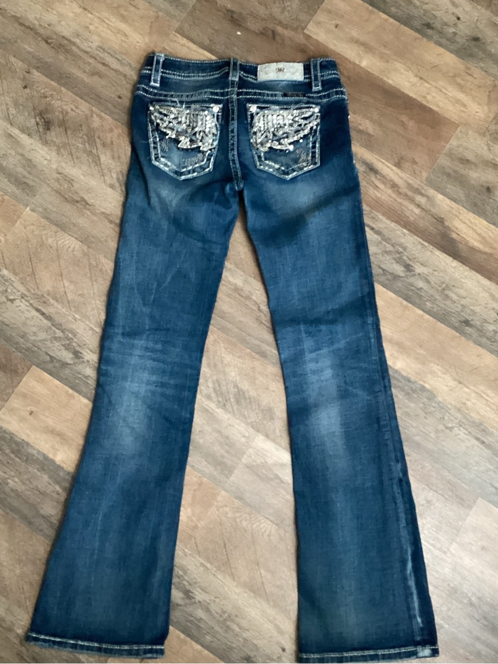 Miss Me Dark Blue Embellished Pocket Jeans